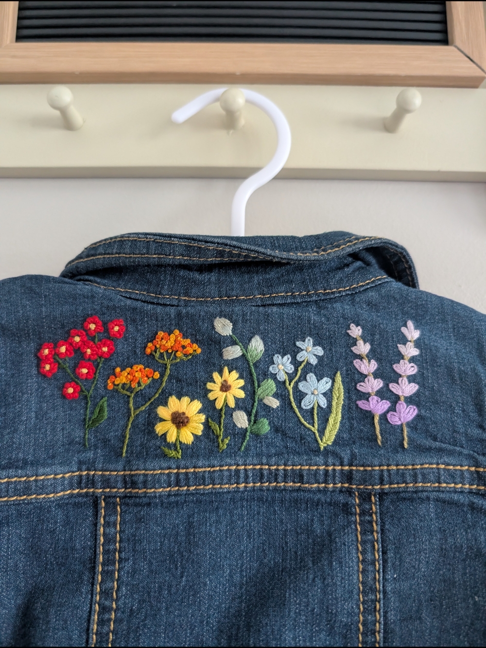 Crazy8 12-18M Hand Embroidered Wildflower Denim Jacket